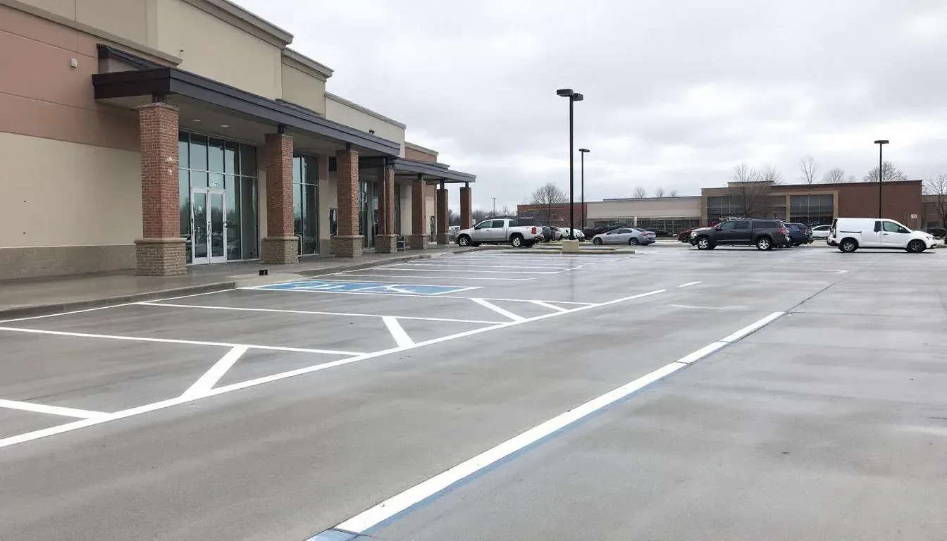 ADA-compliant parking spaces with detectable warning surfaces in Harrisonville