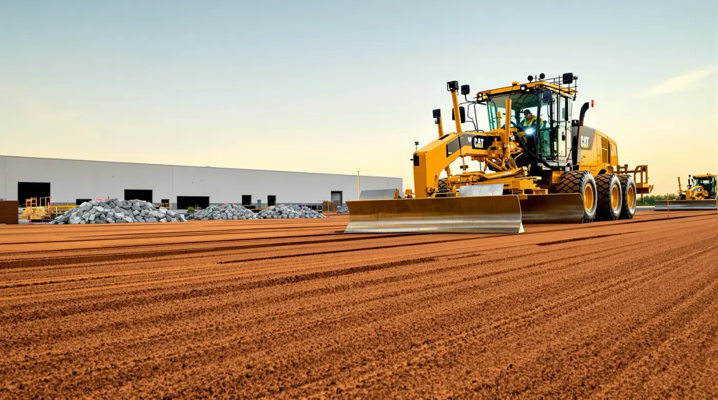 Spread footing excavation and formwork on a commercial construction site in Kansas City