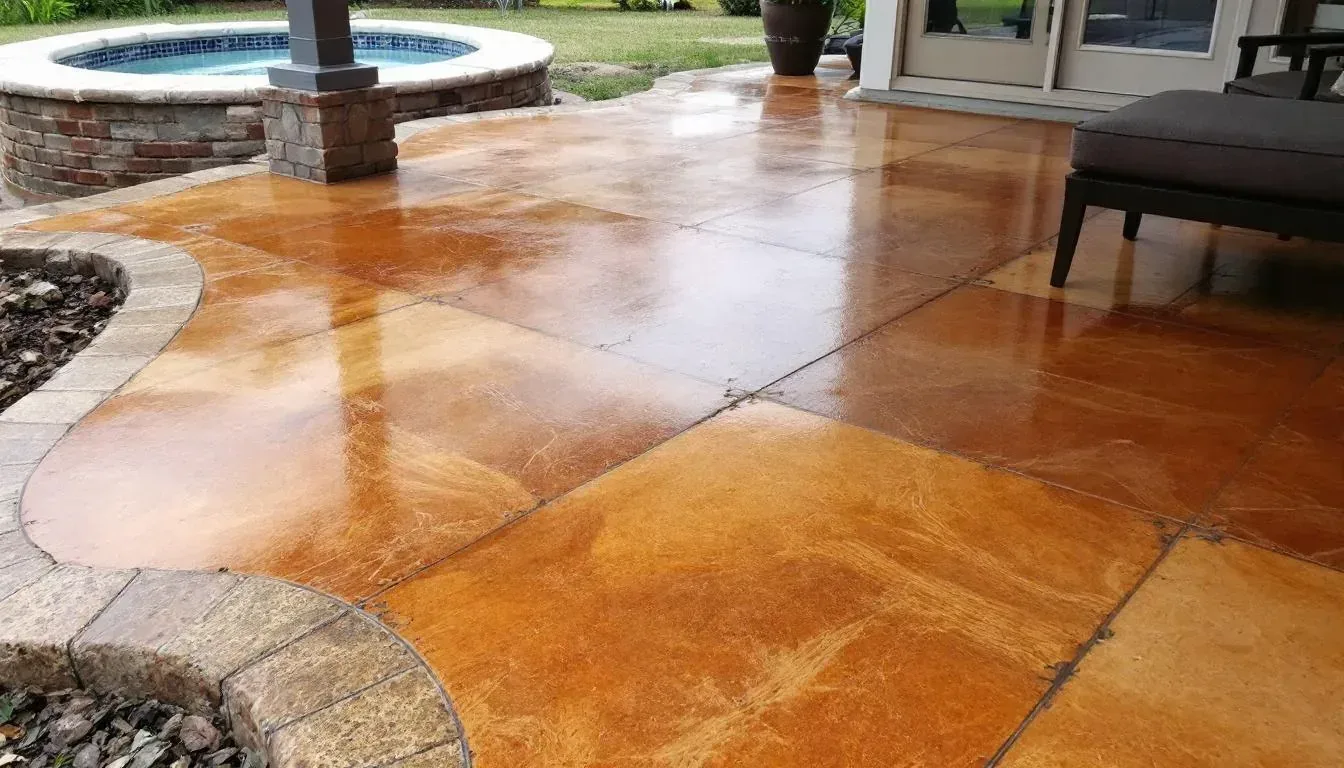 Stained & Colored services by Kansas City Concrete Contractors — Custom color on new or existing concrete